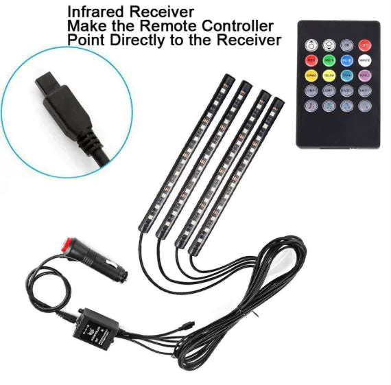 LED Car Lights with RGB Music Rhythm Control
